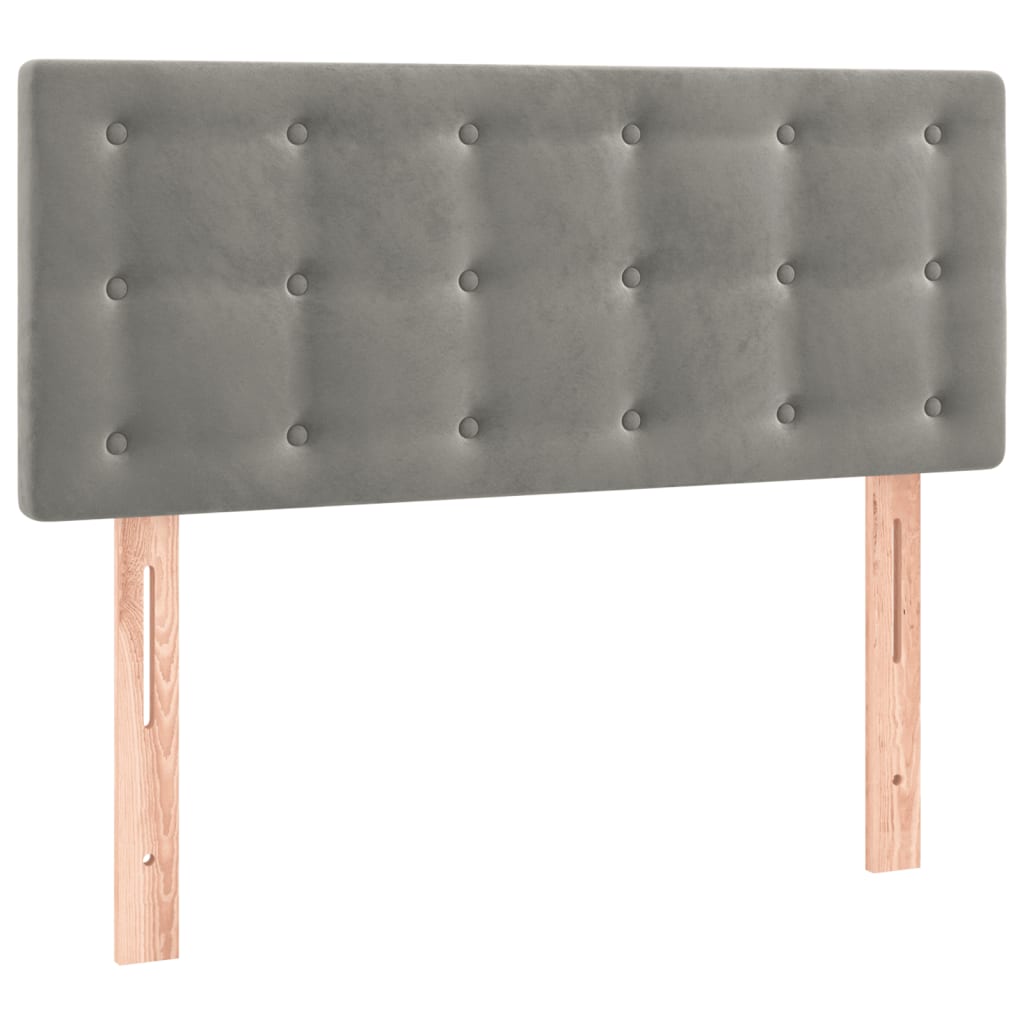 vidaXL Tăblie de pat cu LED, gri deschis, 100x5x78/88 cm, catifea