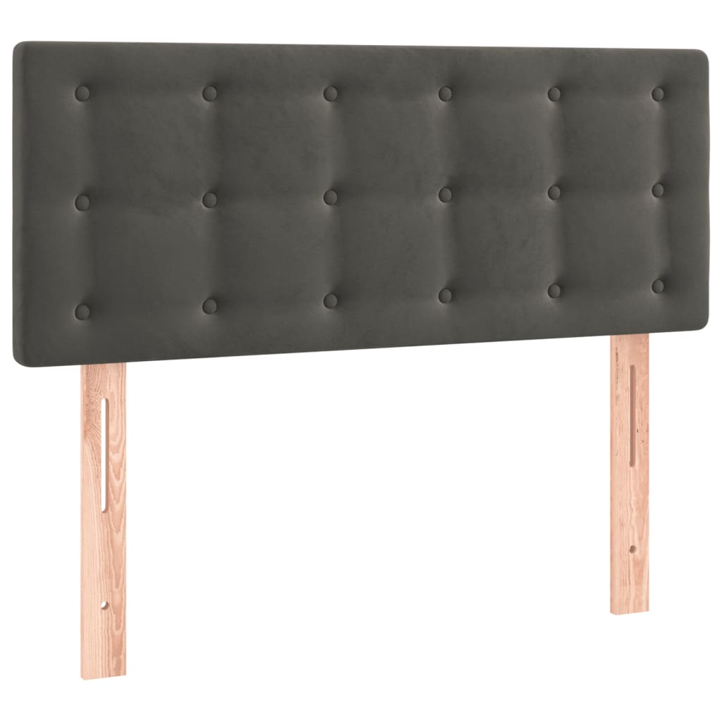 vidaXL Tăblie de pat cu LED, gri închis, 100x5x78/88 cm, catifea vidaXL Tăblie de pat cu LED, gri închis, 100x5x78/88 cm, catifea