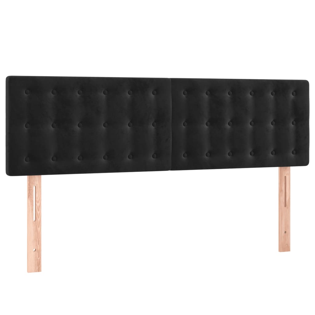 vidaXL Tăblie de pat cu LED, negru, 144x5x78/88 cm, catifea vidaXL Tăblie de pat cu LED, negru, 144x5x78/88 cm, catifea
