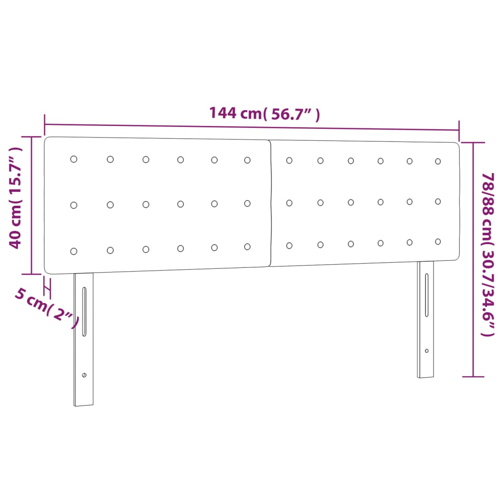 vidaXL Tăblie de pat cu LED, verde închis, 144x5x78/88 cm, catifea