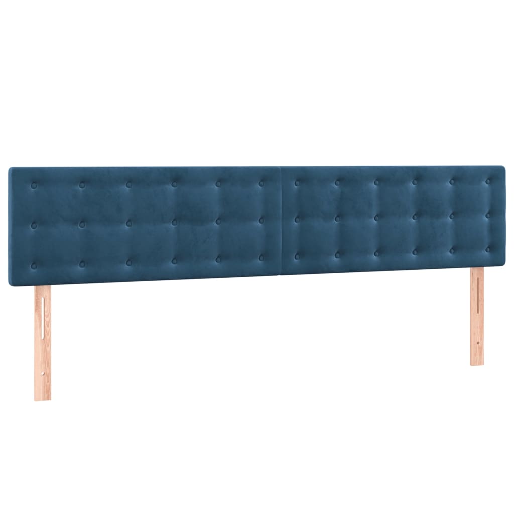 vidaXL Tăblie de pat cu LED, albastru închis, 160x5x78/88 cm, catifea