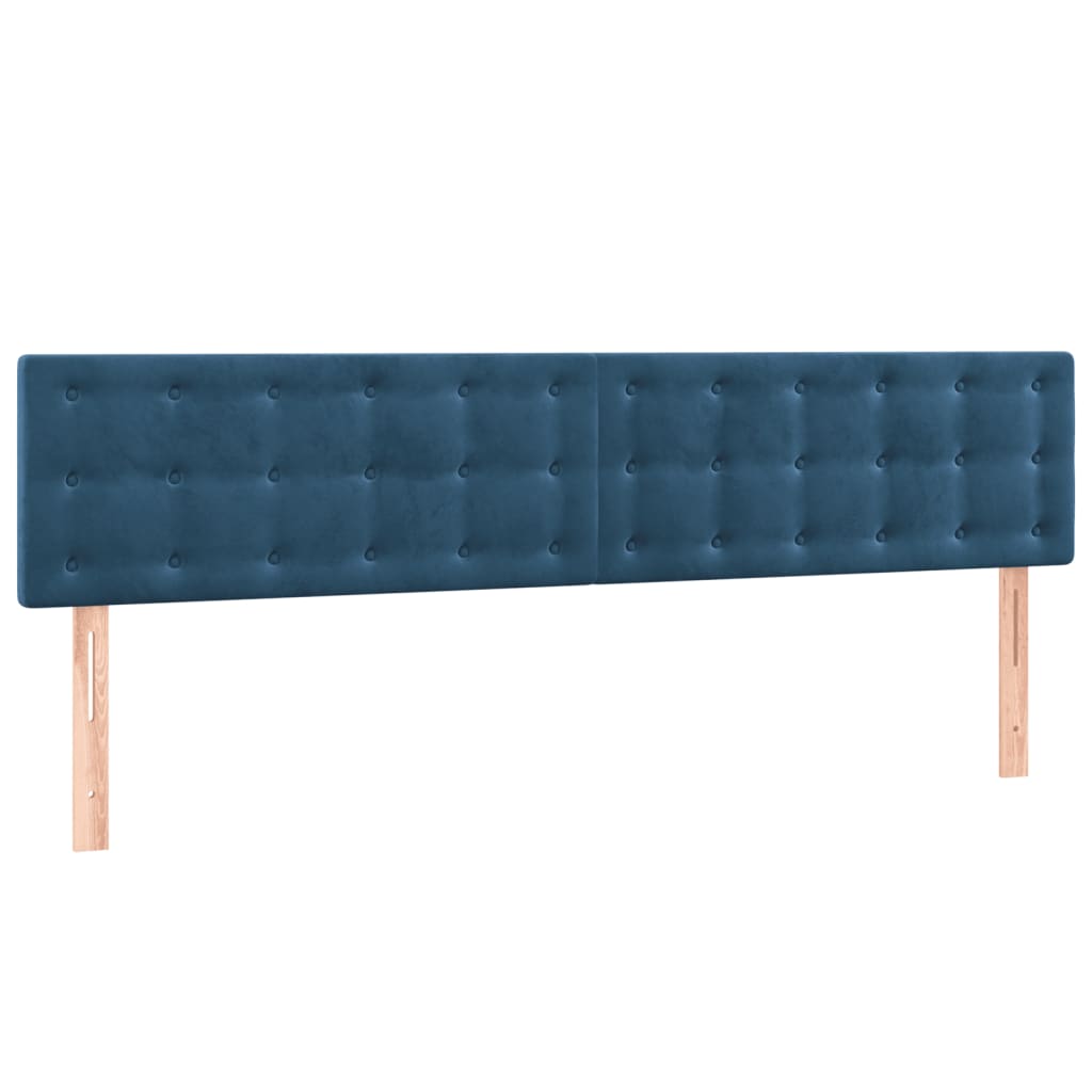 vidaXL Tăblie de pat cu LED, albastru închis, 200x5x78/88 cm, catifea