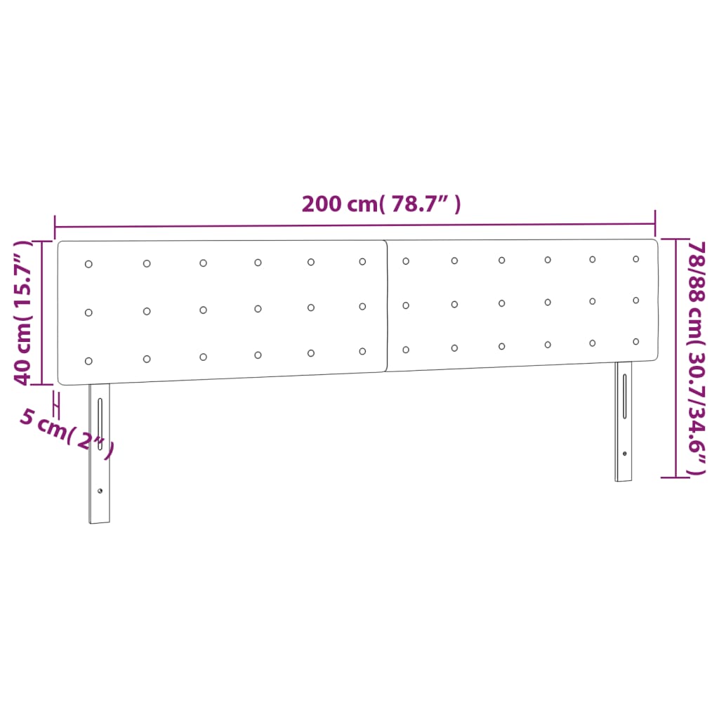 vidaXL Tăblie de pat cu LED, roz, 200x5x78/88 cm, catifea vidaXL Tăblie de pat cu LED, roz, 200x5x78/88 cm, catifea