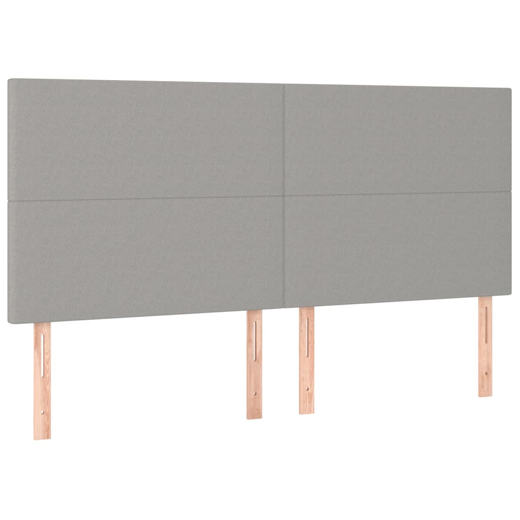 vidaXL Tăblie de pat cu LED, gri deschis, 160x5x118/128 cm, textil vidaXL Tăblie de pat cu LED, gri deschis, 160x5x118/128 cm, textil