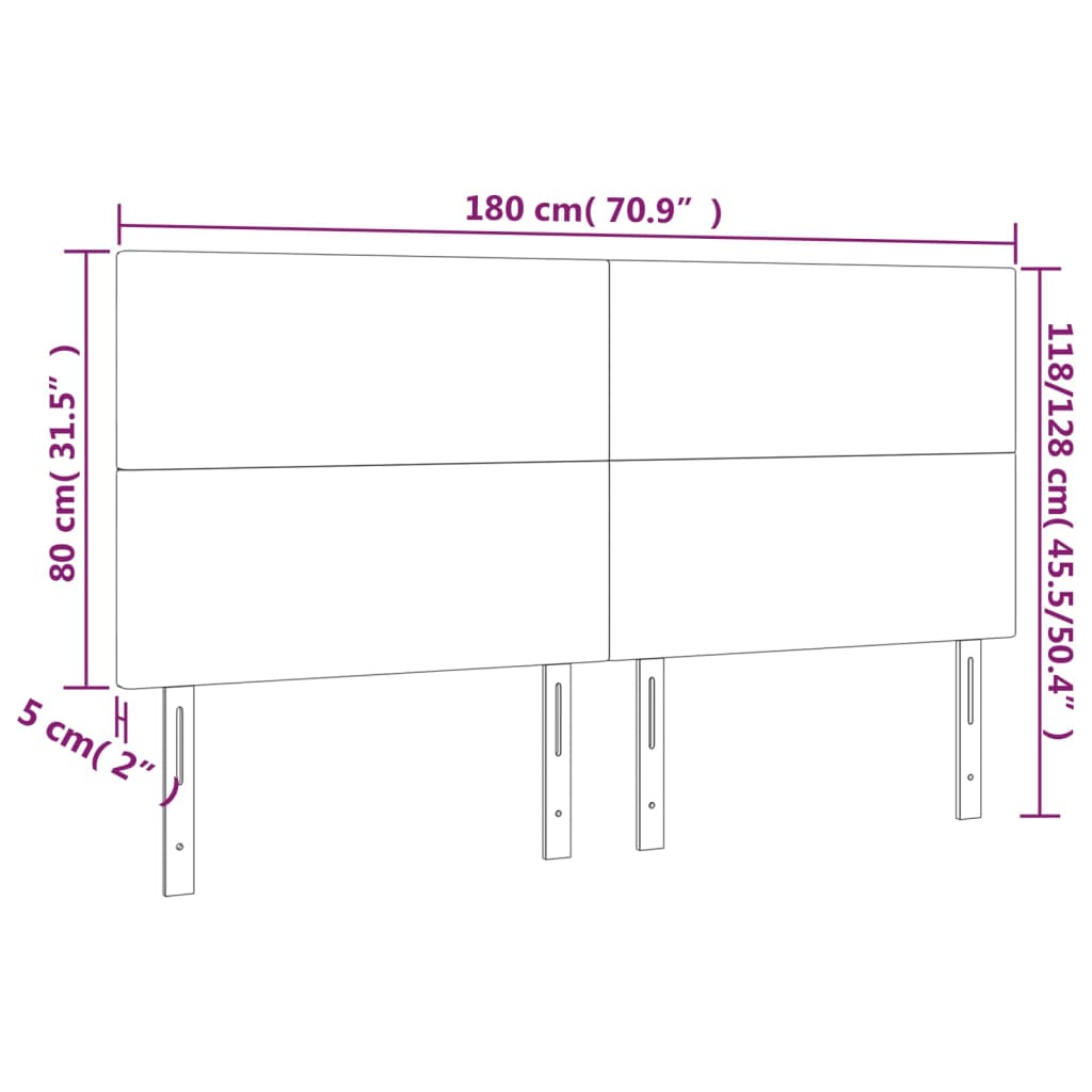 vidaXL Tăblie de pat cu LED, albastru, 180x5x118/128 cm, textil vidaXL Tăblie de pat cu LED, albastru, 180x5x118/128 cm, textil
