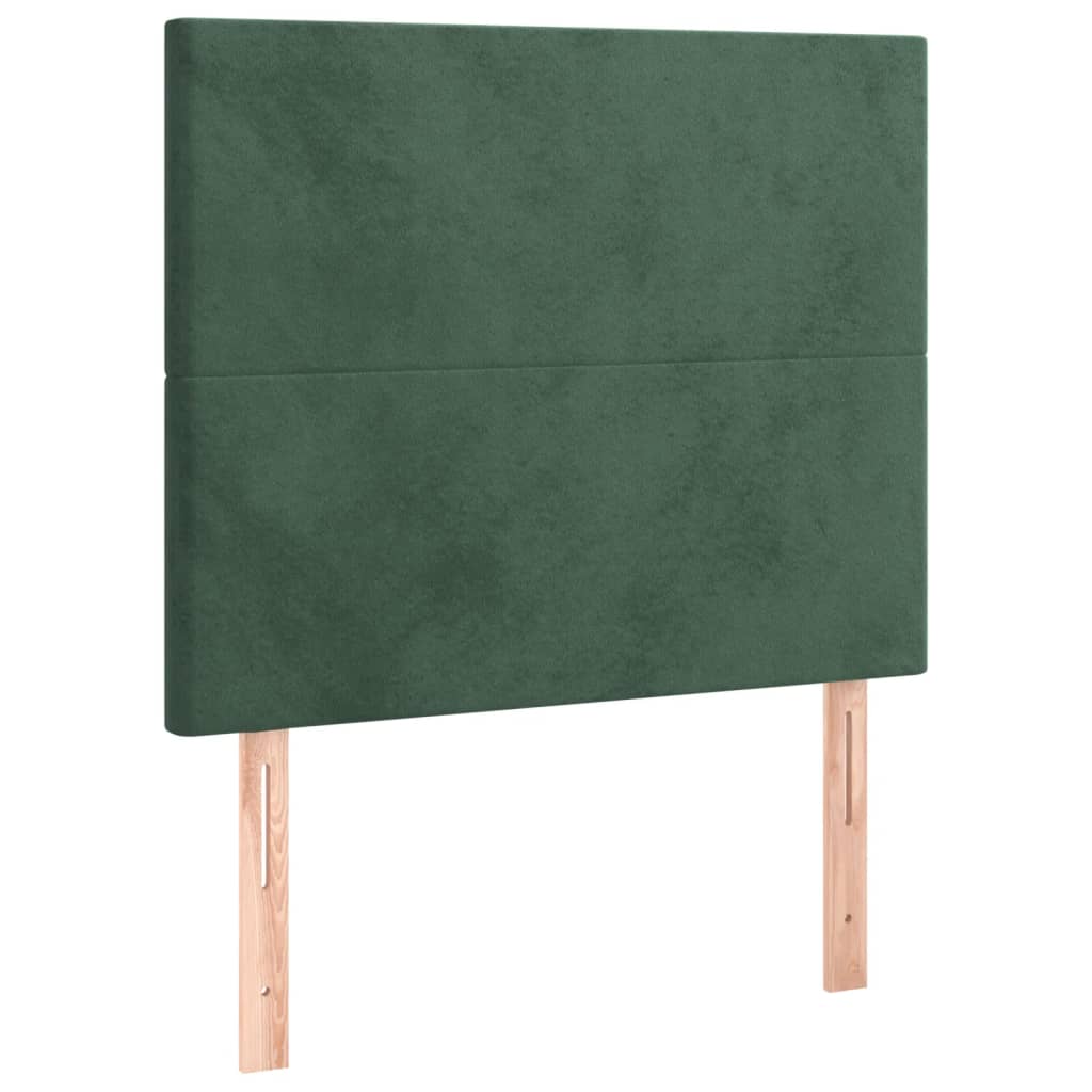 vidaXL Tăblie de pat cu LED, verde închis, 90x5x118/128 cm, catifea vidaXL Tăblie de pat cu LED, verde închis, 90x5x118/128 cm, catifea