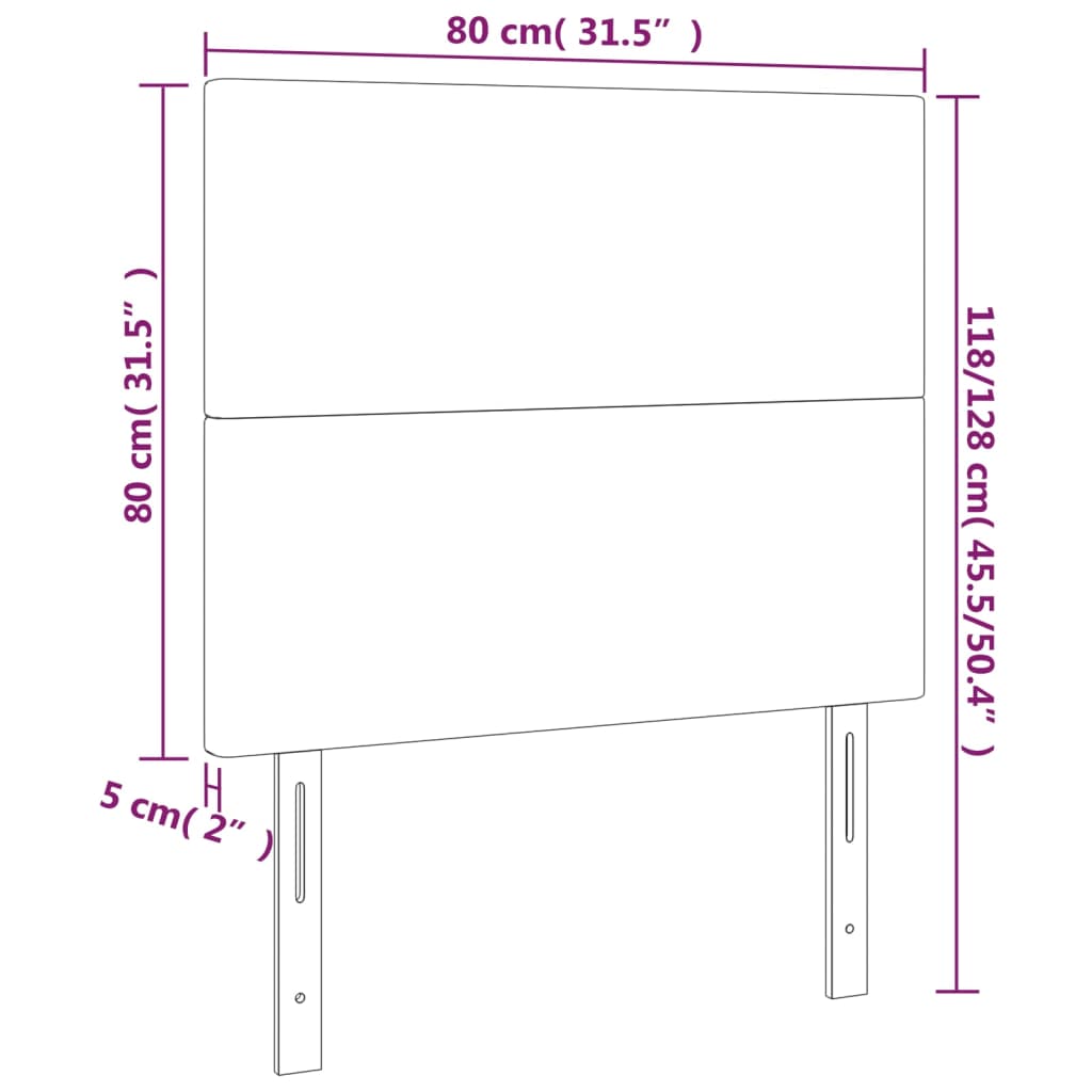 vidaXL Tăblie de pat cu LED cappuccino 80x5x118/128cm, piele ecologică vidaXL Tăblie de pat cu LED cappuccino 80x5x118/128cm, piele ecologică