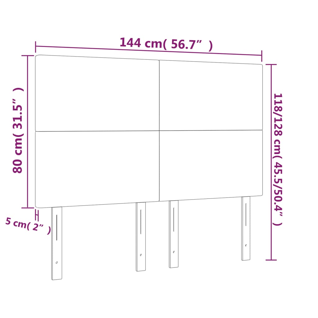 vidaXL Tăblie de pat cu LED, alb, 144x5x118/128 cm, piele ecologică vidaXL Tăblie de pat cu LED, alb, 144x5x118/128 cm, piele ecologică