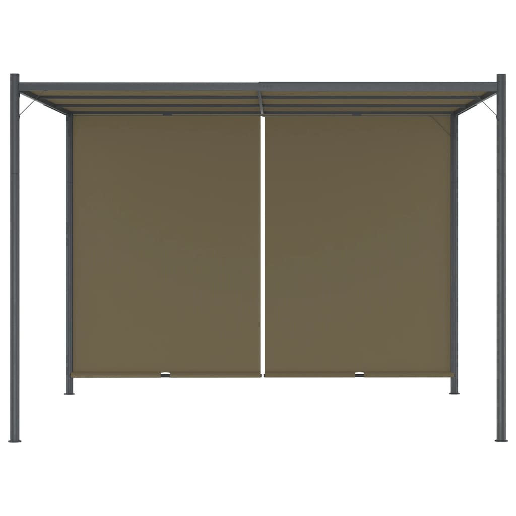vidaXL Pergolă grădină cu acoperiș retractabil gri taupe 3x3m 180 g/m² vidaXL Pergolă grădină cu acoperiș retractabil gri taupe 3x3m 180 g/m²