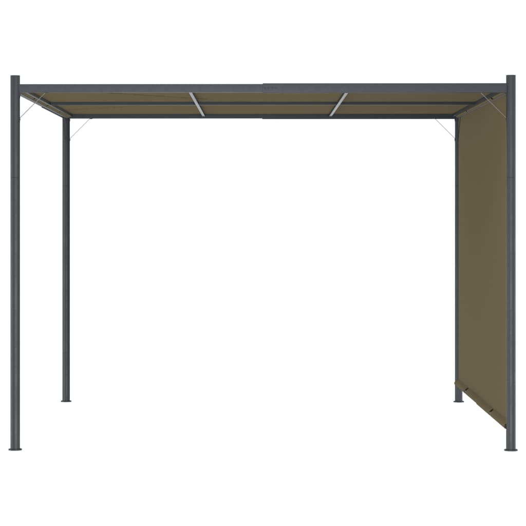 vidaXL Pergolă grădină cu acoperiș retractabil gri taupe 3x3m 180 g/m² vidaXL Pergolă grădină cu acoperiș retractabil gri taupe 3x3m 180 g/m²