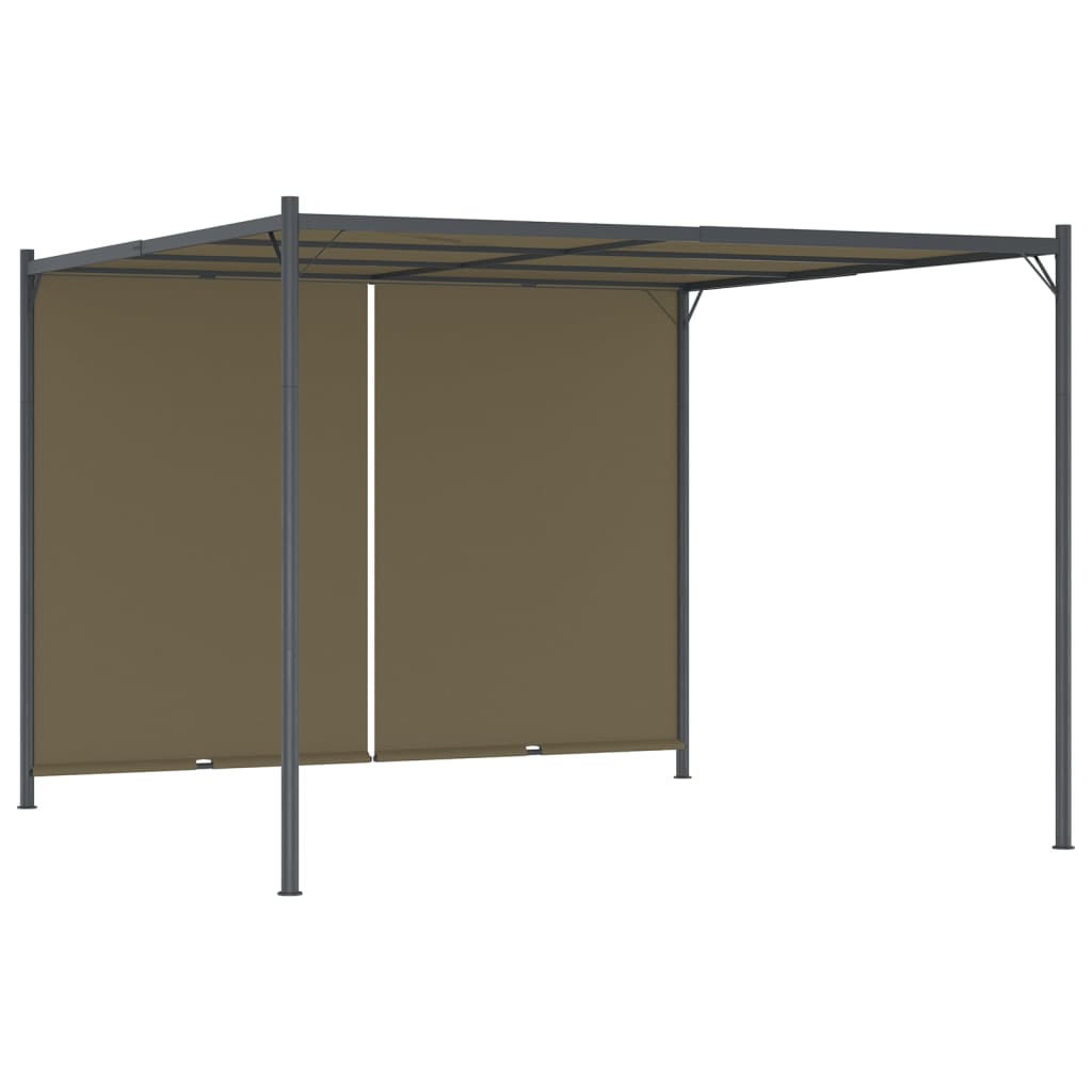 vidaXL Pergolă grădină cu acoperiș retractabil gri taupe 3x3m 180 g/m² vidaXL Pergolă grădină cu acoperiș retractabil gri taupe 3x3m 180 g/m²