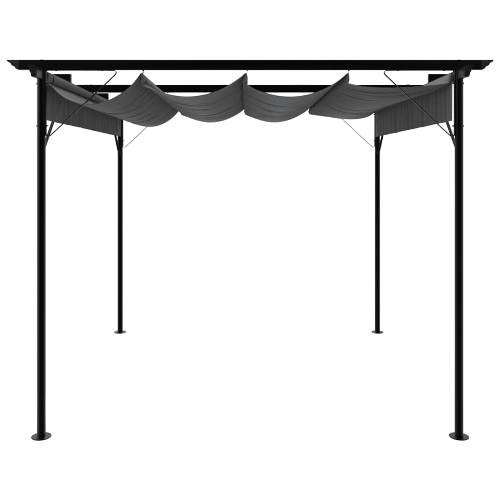 vidaXL Pergolă cu acoperiș retractabil, antracit, 3x3m, oțel, 180 g/m² vidaXL Pergolă cu acoperiș retractabil, antracit, 3x3m, oțel, 180 g/m²