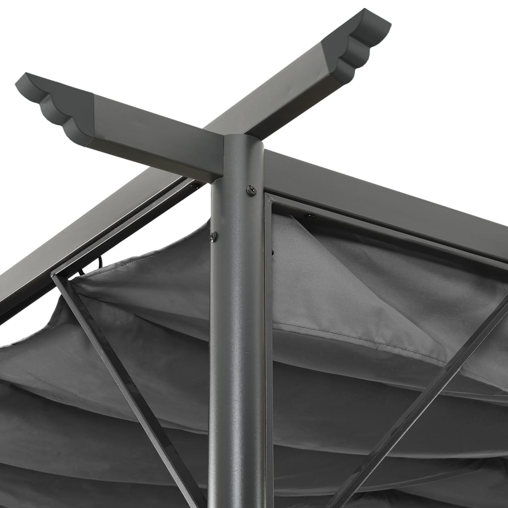 vidaXL Pergolă cu acoperiș retractabil, antracit, 3x3m, oțel, 180 g/m² vidaXL Pergolă cu acoperiș retractabil, antracit, 3x3m, oțel, 180 g/m²