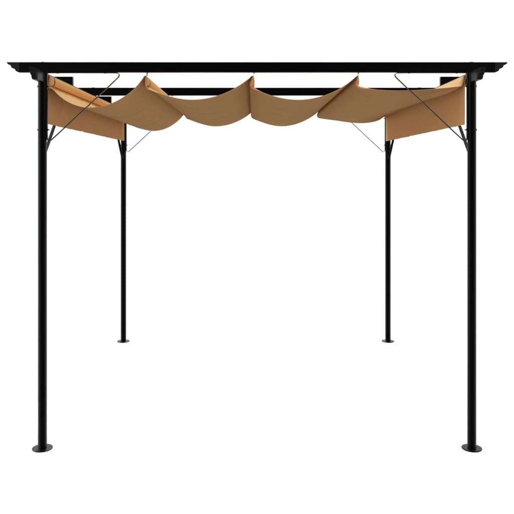 vidaXL Pergolă cu acoperiș retractabil gri taupe 3x3 m oțel 180 g/m² vidaXL Pergolă cu acoperiș retractabil gri taupe 3x3 m oțel 180 g/m²