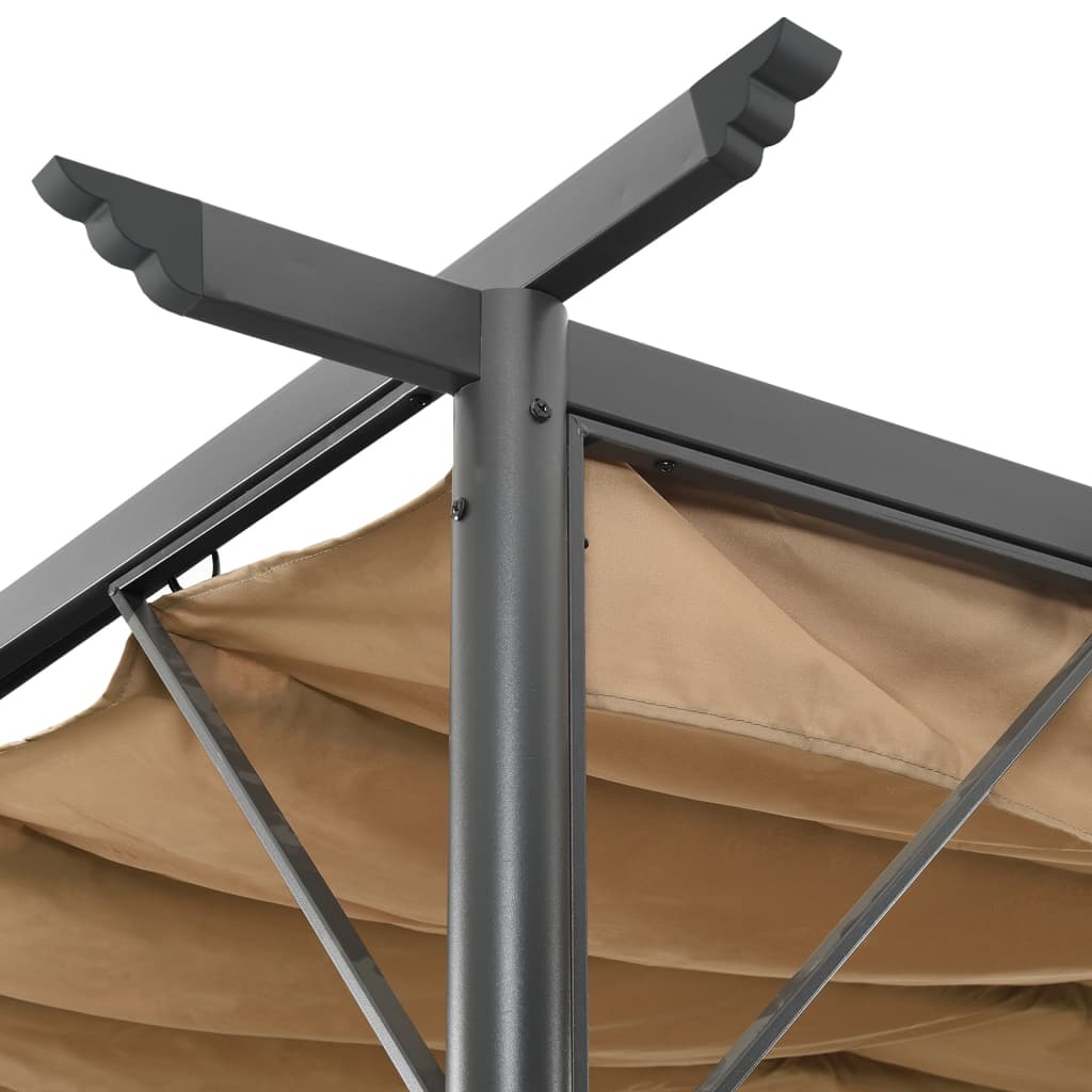 vidaXL Pergolă cu acoperiș retractabil gri taupe 3x3 m oțel 180 g/m² vidaXL Pergolă cu acoperiș retractabil gri taupe 3x3 m oțel 180 g/m²