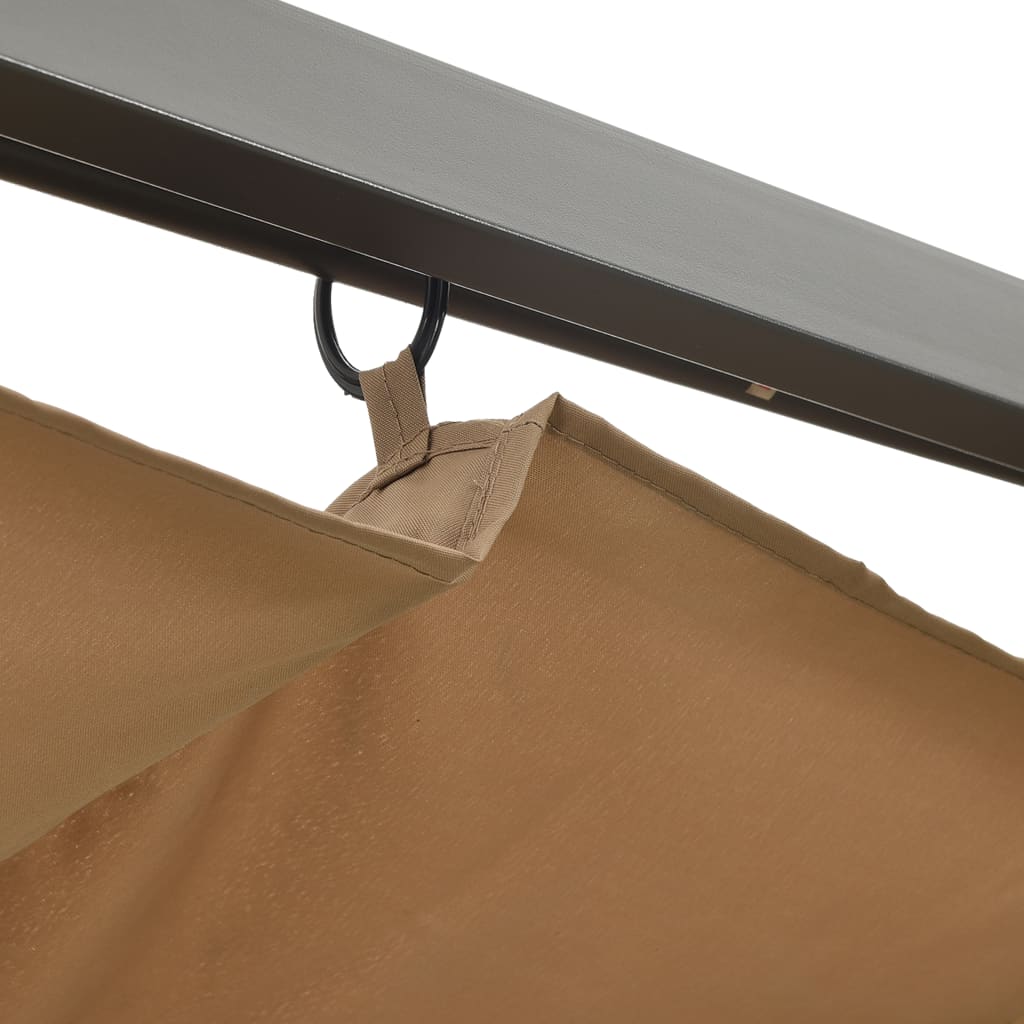 vidaXL Pergolă cu acoperiș retractabil gri taupe 3x3 m oțel 180 g/m² vidaXL Pergolă cu acoperiș retractabil gri taupe 3x3 m oțel 180 g/m²
