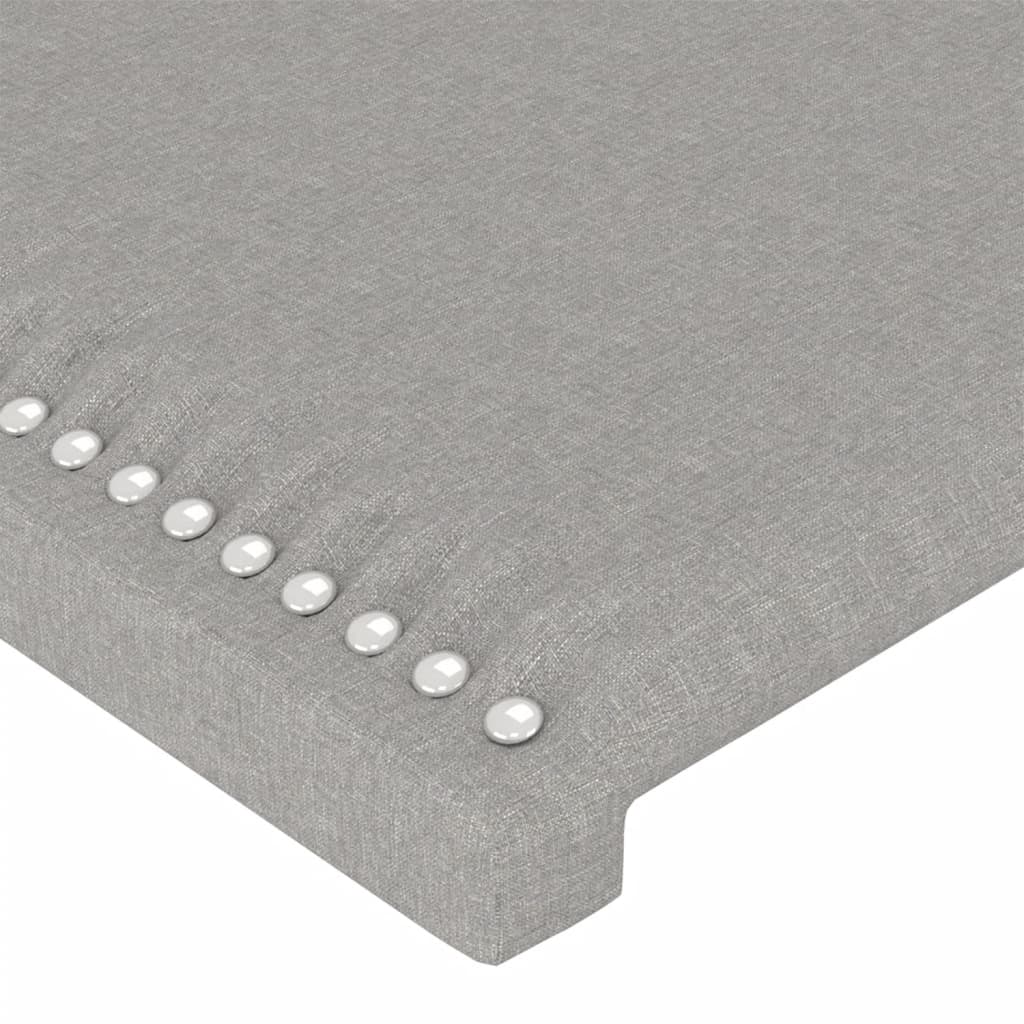 vidaXL Tăblie de pat cu LED, gri deschis, 100x5x118/128 cm, textil