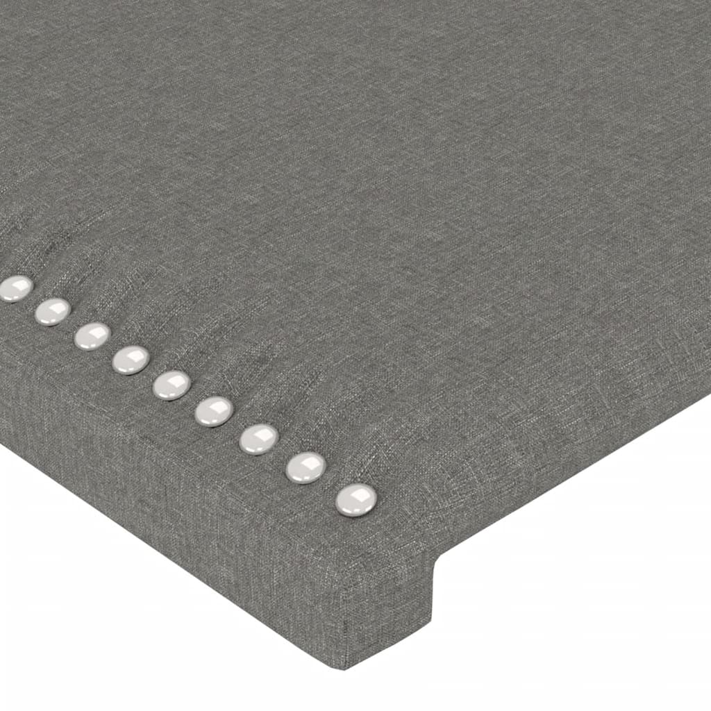 vidaXL Tăblie de pat cu LED, gri închis, 100x5x118/128 cm, textil vidaXL Tăblie de pat cu LED, gri închis, 100x5x118/128 cm, textil