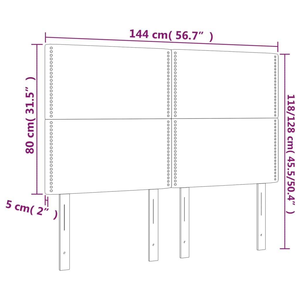 vidaXL Tăblie de pat cu LED, albastru, 144x5x118/128 cm, textil vidaXL Tăblie de pat cu LED, albastru, 144x5x118/128 cm, textil