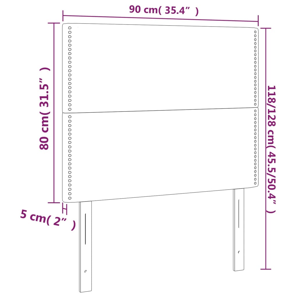 vidaXL Tăblie de pat cu LED cappuccino 90x5x118/128cm, piele ecologică vidaXL Tăblie de pat cu LED cappuccino 90x5x118/128cm, piele ecologică