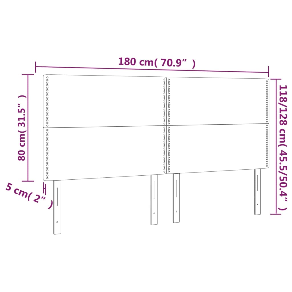 vidaXL Tăblie de pat cu LED, alb, 180x5x118/128 cm, piele ecologică vidaXL Tăblie de pat cu LED, alb, 180x5x118/128 cm, piele ecologică