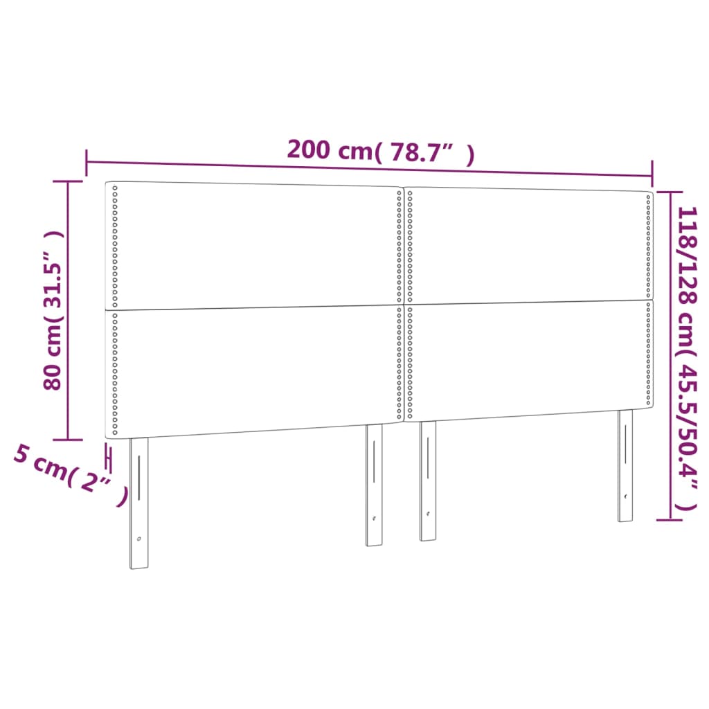 vidaXL Tăblie de pat cu LED, alb, 200x5x118/128 cm, piele ecologică vidaXL Tăblie de pat cu LED, alb, 200x5x118/128 cm, piele ecologică