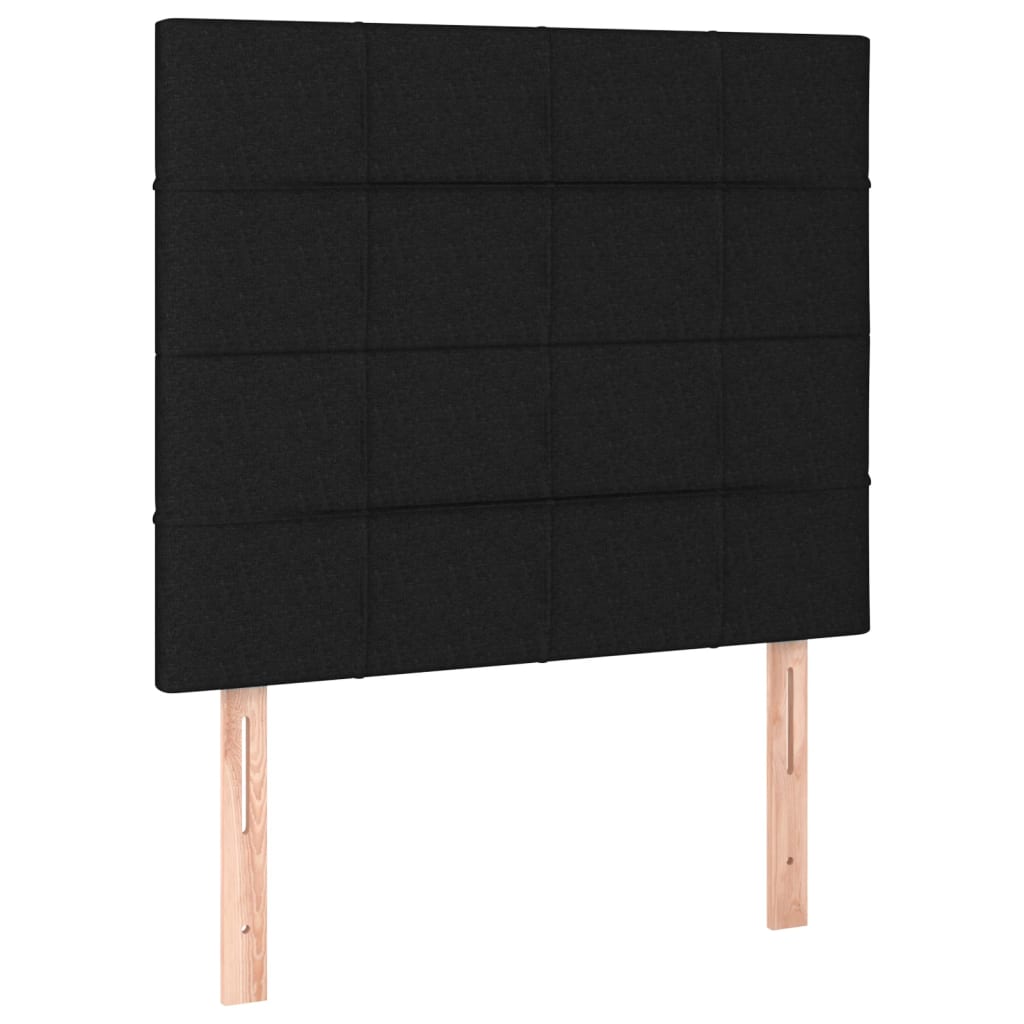 vidaXL Tăblie de pat cu LED, negru, 100x5x118/128 cm, textil vidaXL Tăblie de pat cu LED, negru, 100x5x118/128 cm, textil