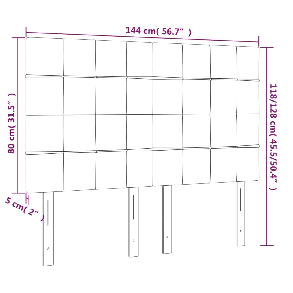 vidaXL Tăblie de pat cu LED, albastru, 144x5x118/128 cm, textil vidaXL Tăblie de pat cu LED, albastru, 144x5x118/128 cm, textil