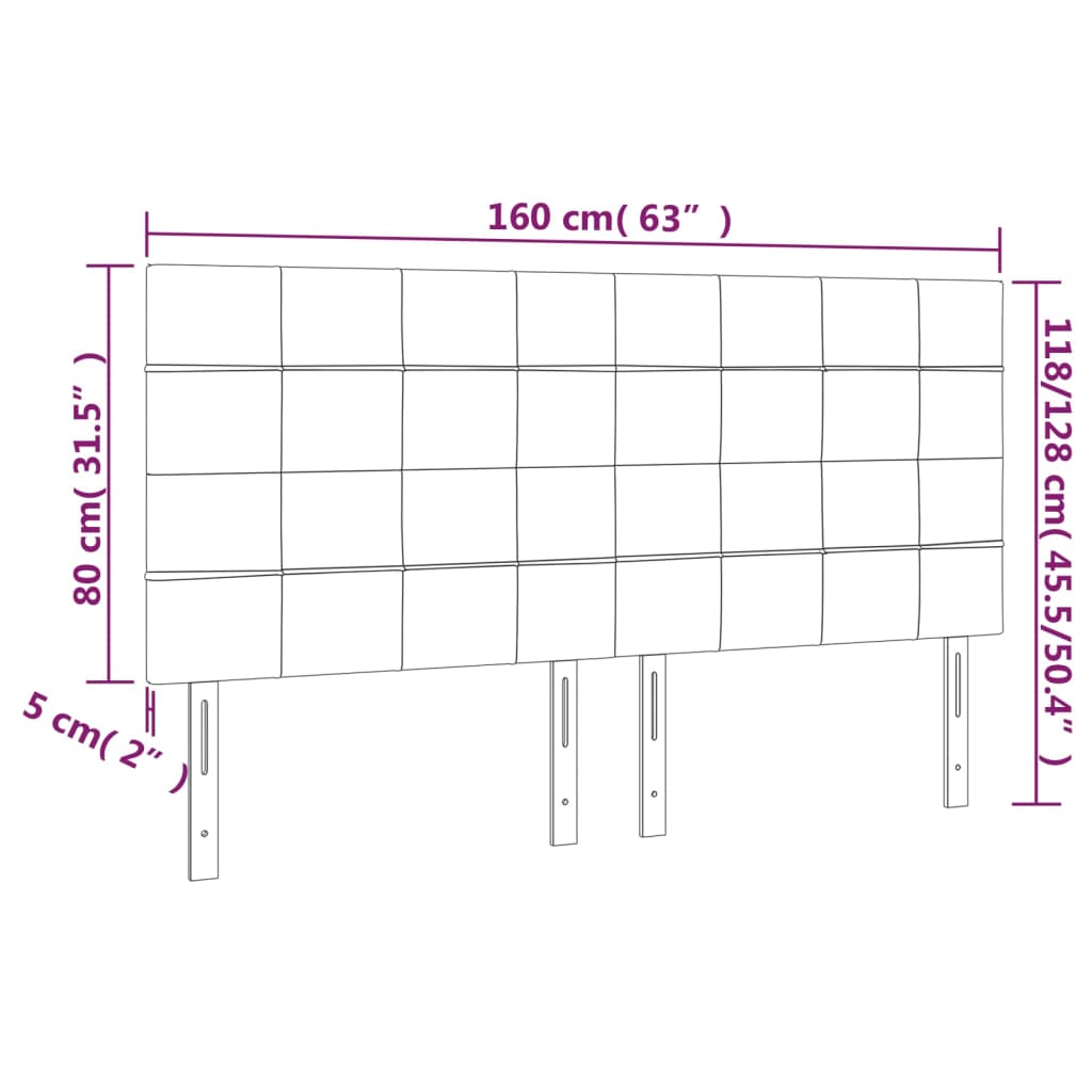 vidaXL Tăblie de pat cu LED, albastru, 160x5x118/128 cm, textil vidaXL Tăblie de pat cu LED, albastru, 160x5x118/128 cm, textil