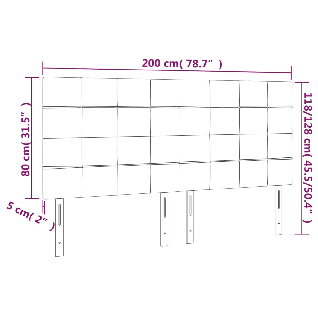 vidaXL Tăblie de pat cu LED, albastru, 200x5x118/128 cm, textil vidaXL Tăblie de pat cu LED, albastru, 200x5x118/128 cm, textil