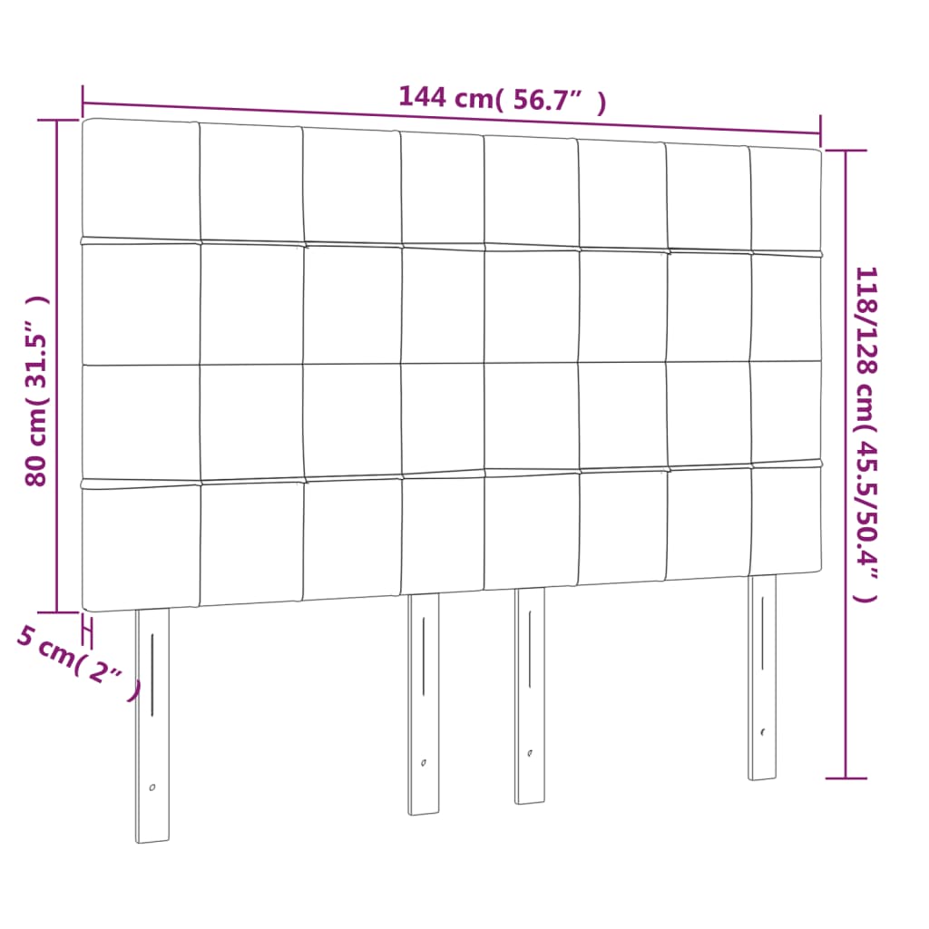 vidaXL Tăblie de pat cu LED, verde închis, 144x5x118/128 cm, catifea