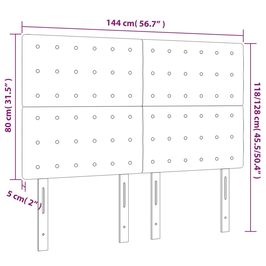 vidaXL Tăblie de pat cu LED, alb, 144x5x118/128 cm, piele ecologică vidaXL Tăblie de pat cu LED, alb, 144x5x118/128 cm, piele ecologică