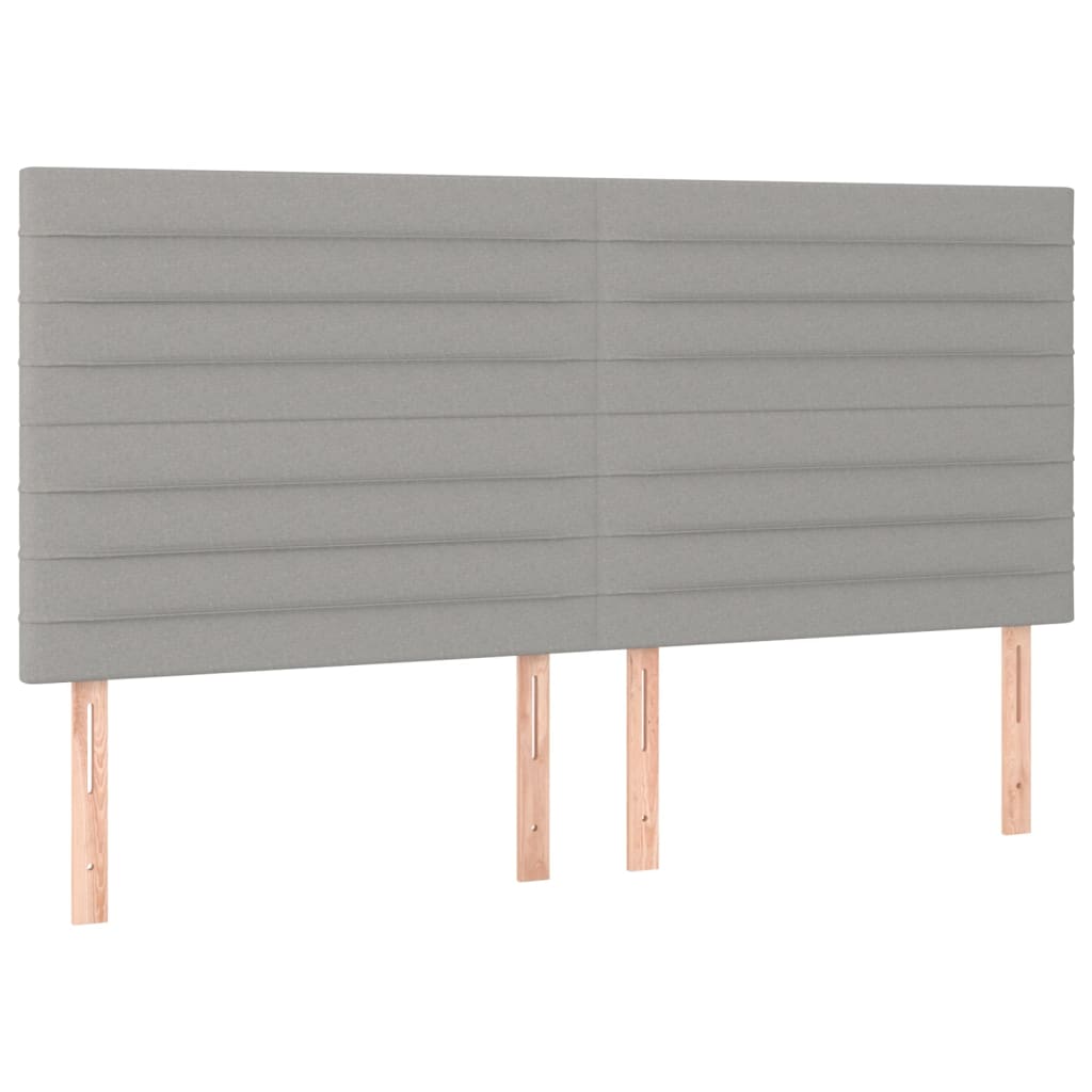 vidaXL Tăblie de pat cu LED, gri deschis, 160x5x118/128 cm, textil vidaXL Tăblie de pat cu LED, gri deschis, 160x5x118/128 cm, textil