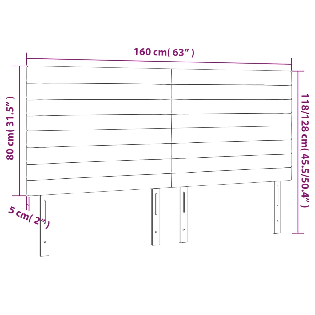 vidaXL Tăblie de pat cu LED, albastru, 160x5x118/128 cm, textil vidaXL Tăblie de pat cu LED, albastru, 160x5x118/128 cm, textil