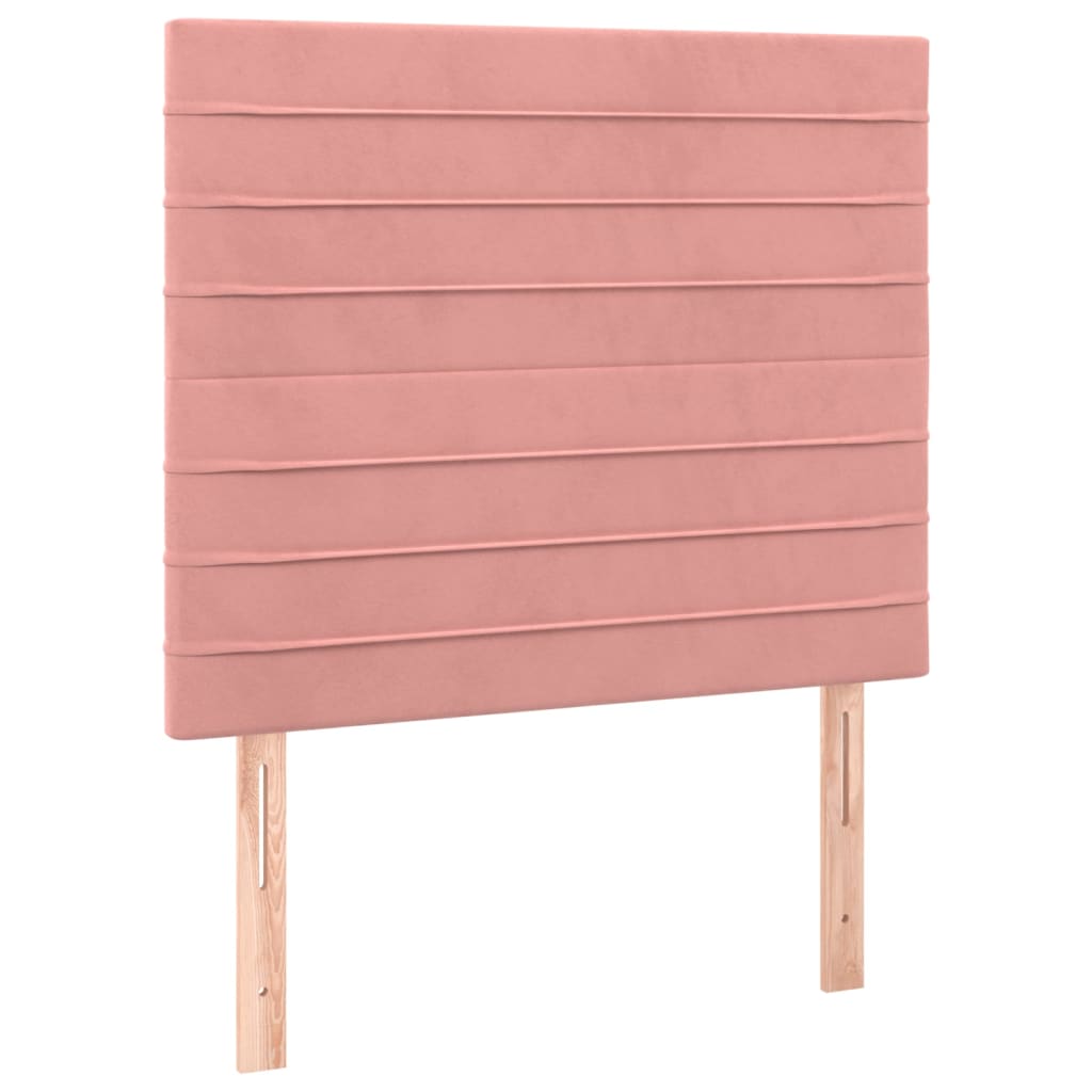 vidaXL Tăblie de pat cu LED, roz, 90x5x118/128 cm, catifea vidaXL Tăblie de pat cu LED, roz, 90x5x118/128 cm, catifea