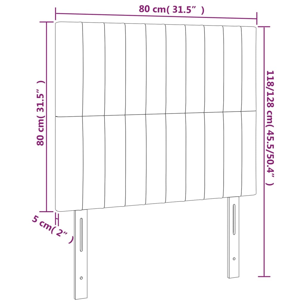 vidaXL Tăblie de pat cu LED, albastru, 80x5x118/128 cm, textil