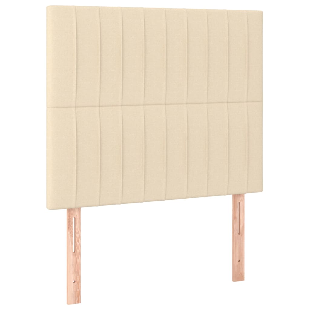vidaXL Tăblie de pat cu LED, crem, 100x5x118/128 cm, textil vidaXL Tăblie de pat cu LED, crem, 100x5x118/128 cm, textil