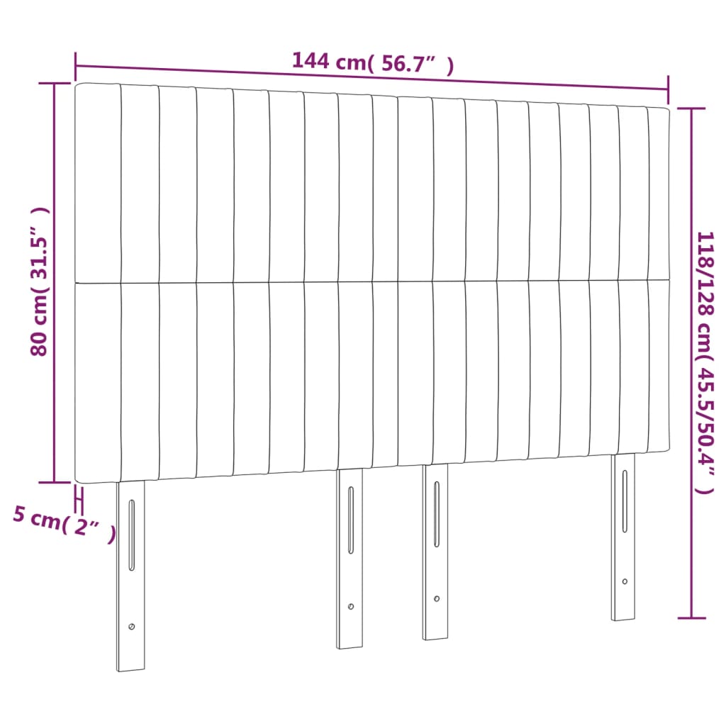 vidaXL Tăblie de pat cu LED, negru, 144x5x118/128 cm, textil vidaXL Tăblie de pat cu LED, negru, 144x5x118/128 cm, textil