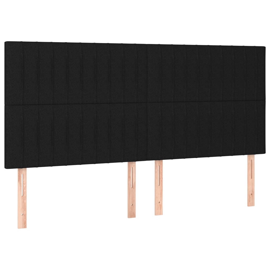 vidaXL Tăblie de pat cu LED, negru, 200x5x118/128 cm, textil vidaXL Tăblie de pat cu LED, negru, 200x5x118/128 cm, textil