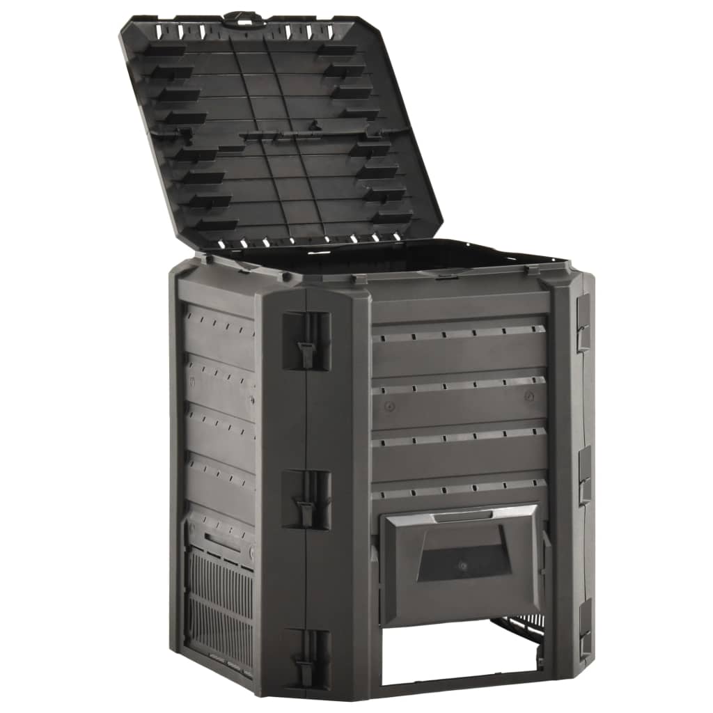vidaXL Compostor de grădină, negru, 380 L vidaXL Compostor de grădină, negru, 380 L