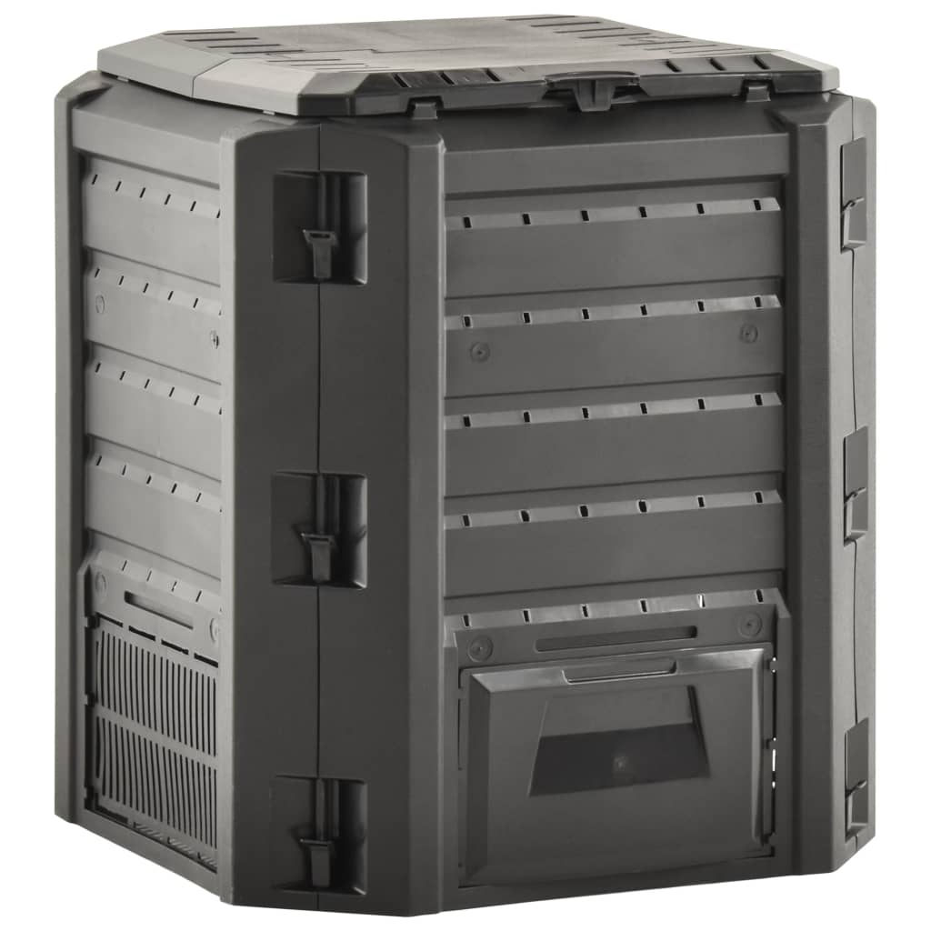 vidaXL Compostor de grădină, negru, 380 L vidaXL Compostor de grădină, negru, 380 L