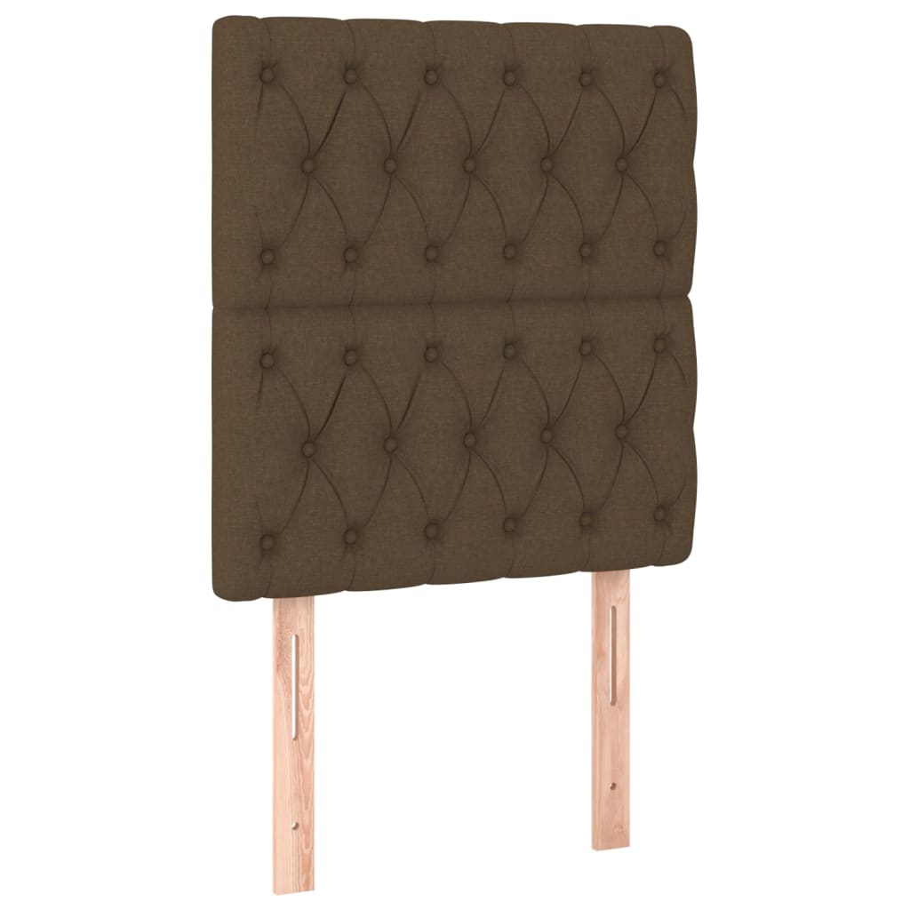 vidaXL Tăblie de pat cu LED, maro închis, 80x7x118/128 cm, textil vidaXL Tăblie de pat cu LED, maro închis, 80x7x118/128 cm, textil