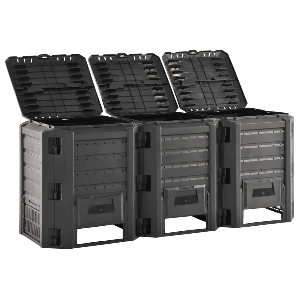 vidaXL Compostor de grădină, negru, 1200 L vidaXL Compostor de grădină, negru, 1200 L