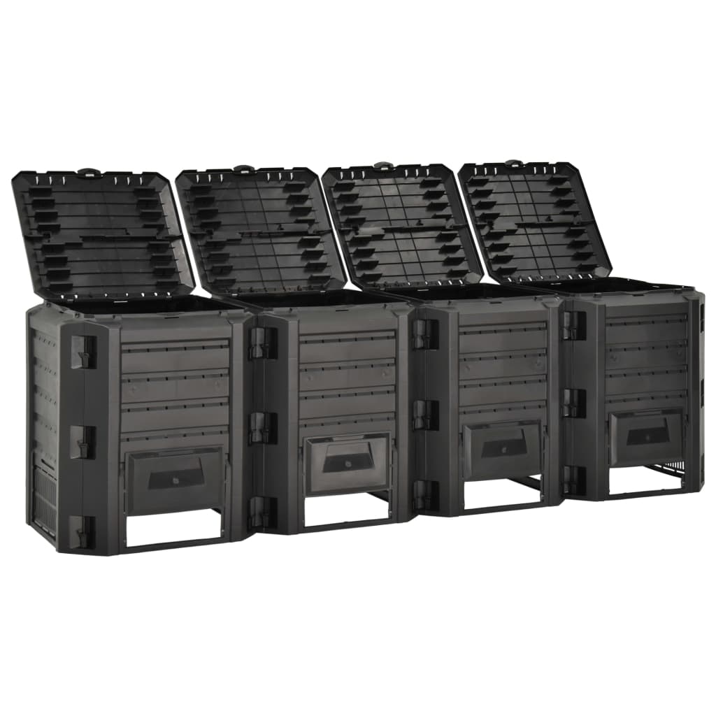 vidaXL Compostor de grădină, negru, 1600 L vidaXL Compostor de grădină, negru, 1600 L