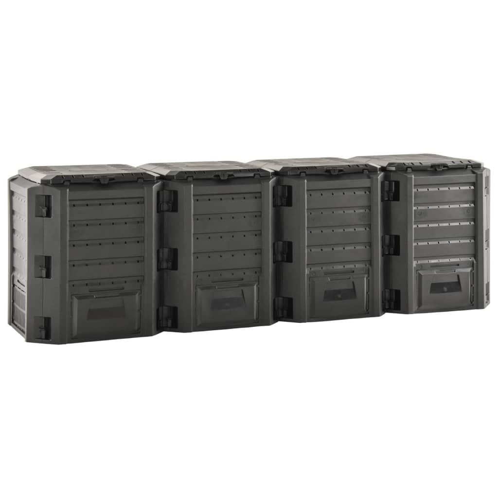 vidaXL Compostor de grădină, negru, 1600 L vidaXL Compostor de grădină, negru, 1600 L