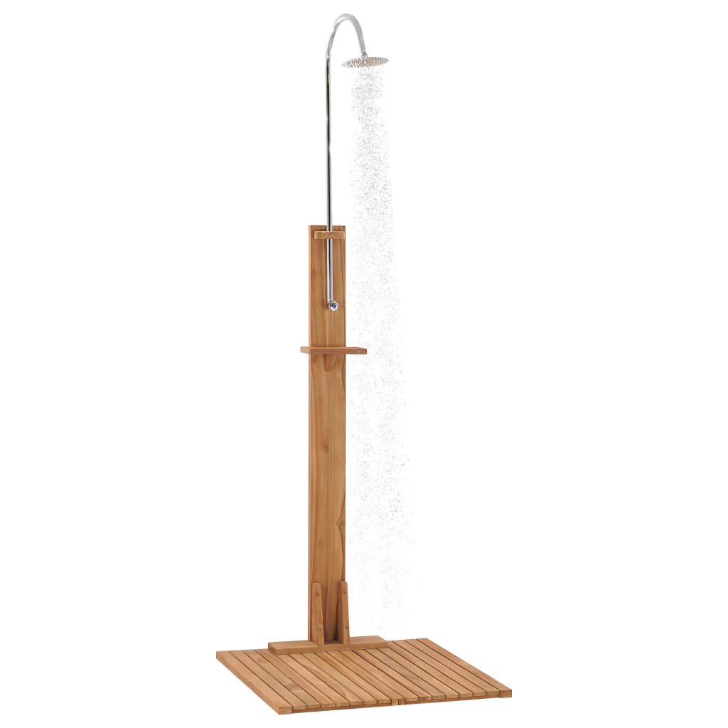 vidaXL Duș de grădină, 75 x 75 x 210 cm, lemn masiv de tec