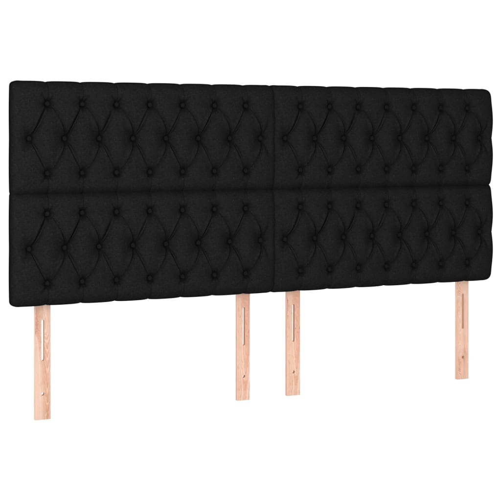 vidaXL Tăblie de pat cu LED, negru, 180x7x118/128 cm, textil vidaXL Tăblie de pat cu LED, negru, 180x7x118/128 cm, textil