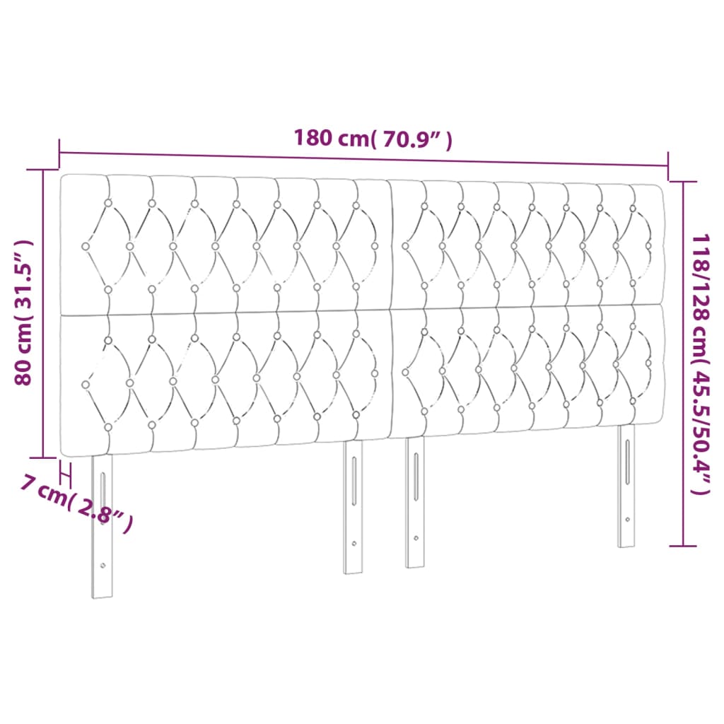vidaXL Tăblie de pat cu LED, albastru, 180x7x118/128 cm, textil vidaXL Tăblie de pat cu LED, albastru, 180x7x118/128 cm, textil