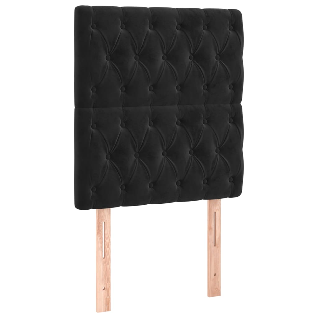 vidaXL Tăblie de pat cu LED, negru, 80x7x118/128 cm, catifea vidaXL Tăblie de pat cu LED, negru, 80x7x118/128 cm, catifea