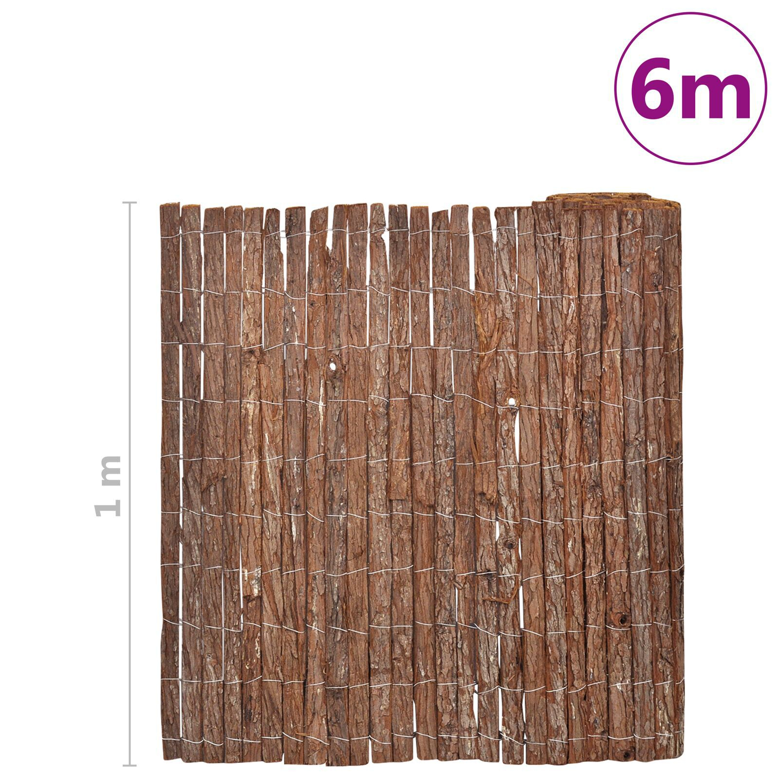 vidaXL Gard din scoarță de copac Maro 100 x 600 cm Cortex vidaXL Gard din scoarță de copac Maro 100 x 600 cm Cortex